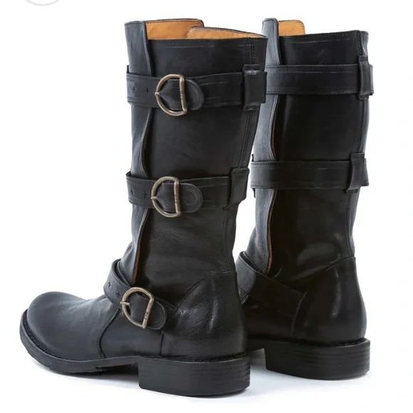 EUC Fiorentini + Baker ETERNITY 7040 Biker Dark Chocolate Brown Leather 39.5 - Picture 6 of 15